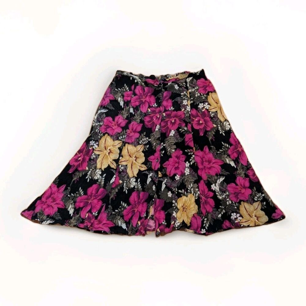 Boho Grunge Fairycore Y2K Floral Midi Skirt Jacque & Koko 18/20 Rayon